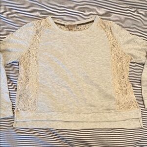 Nine West Cream Lace Sweatshirt with Intricate Design